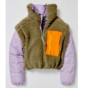 FP Movement Women's scenic Route Colorblock 1/2 Zip Pullover, Desert Sage Combo